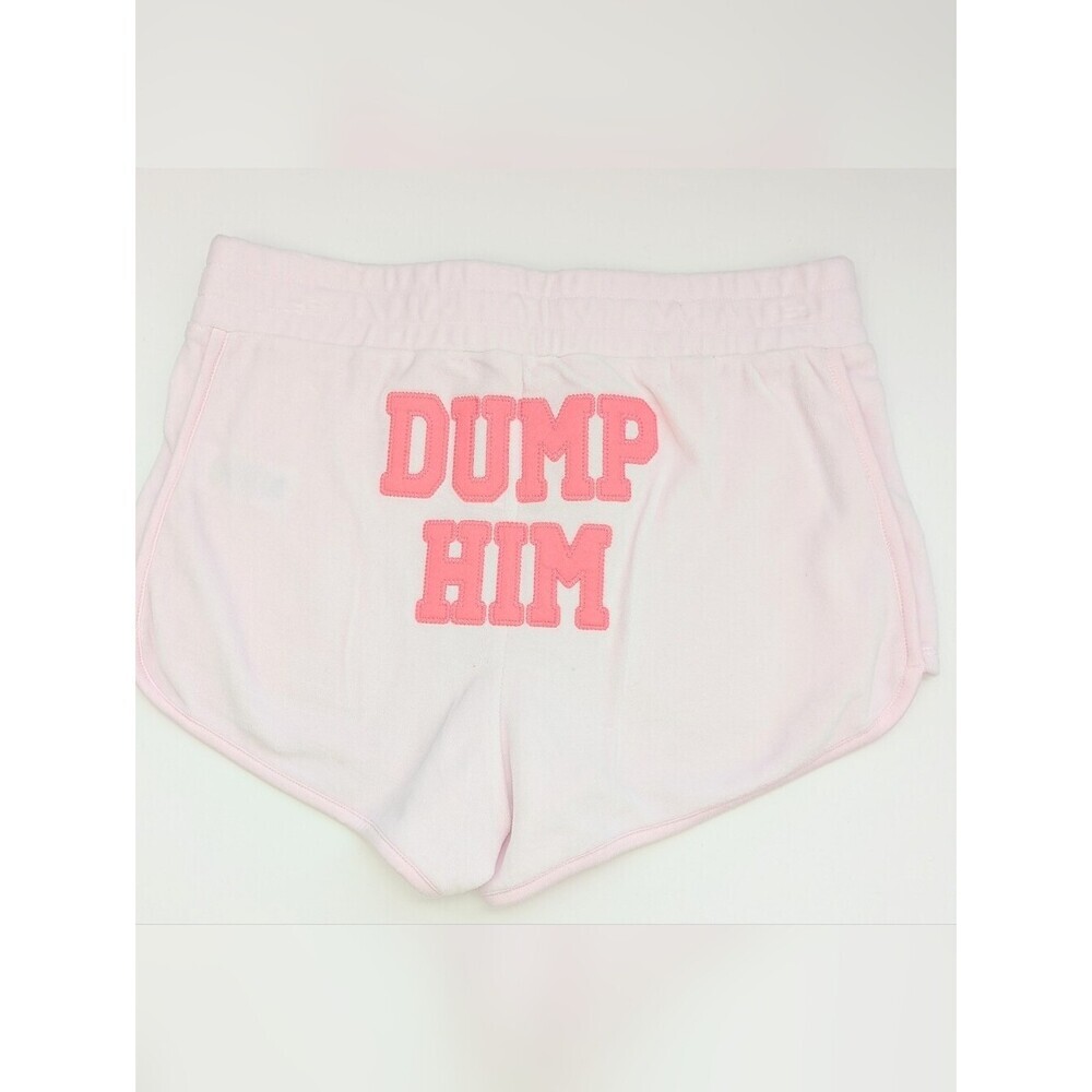NWT Juicy Women's (Small) Light Pink Velour Elastic Waist "Dump Him" Shorts